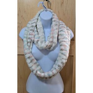 Aeropostale Knit Infinity Scarf Multicolor Pastel Stripes Soft Acrylic Blend